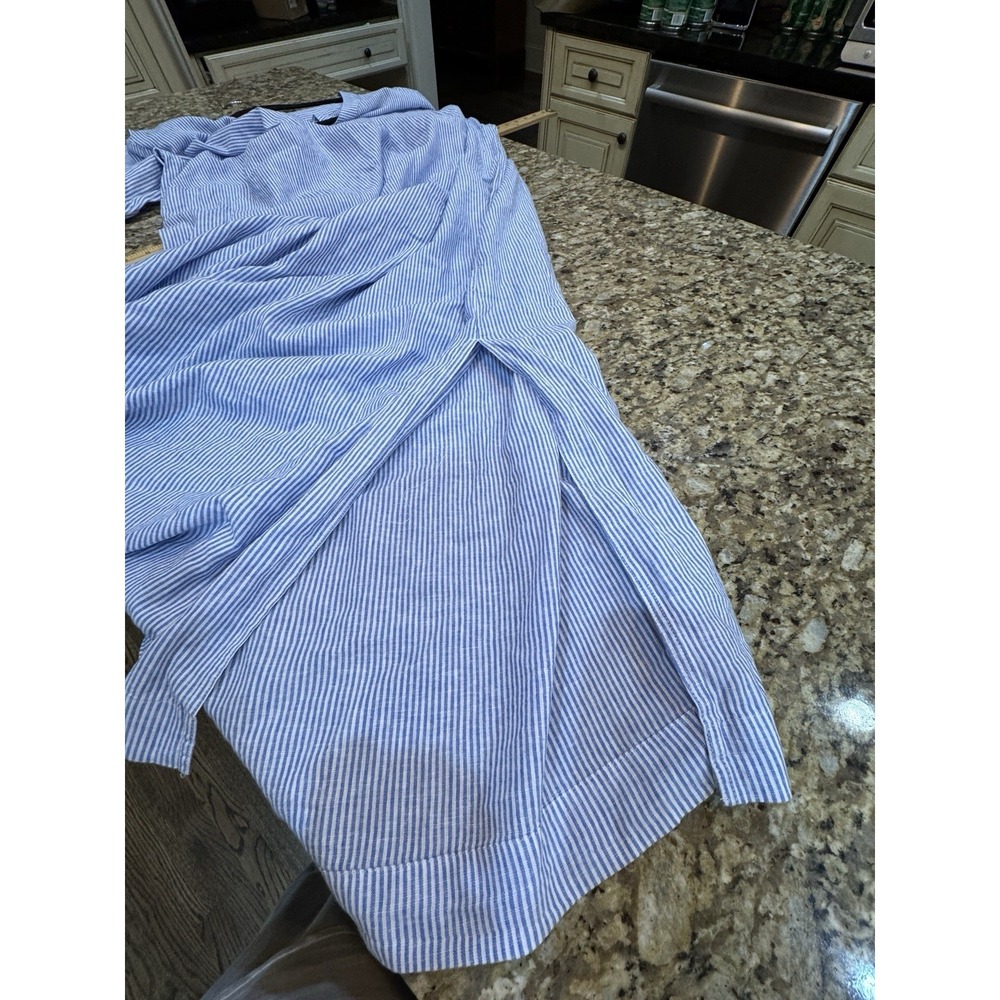Talbots NWT Linen Blend Dress Oyster Striped Kaftan Size 3X Retail $189 - Picture 9 of 10